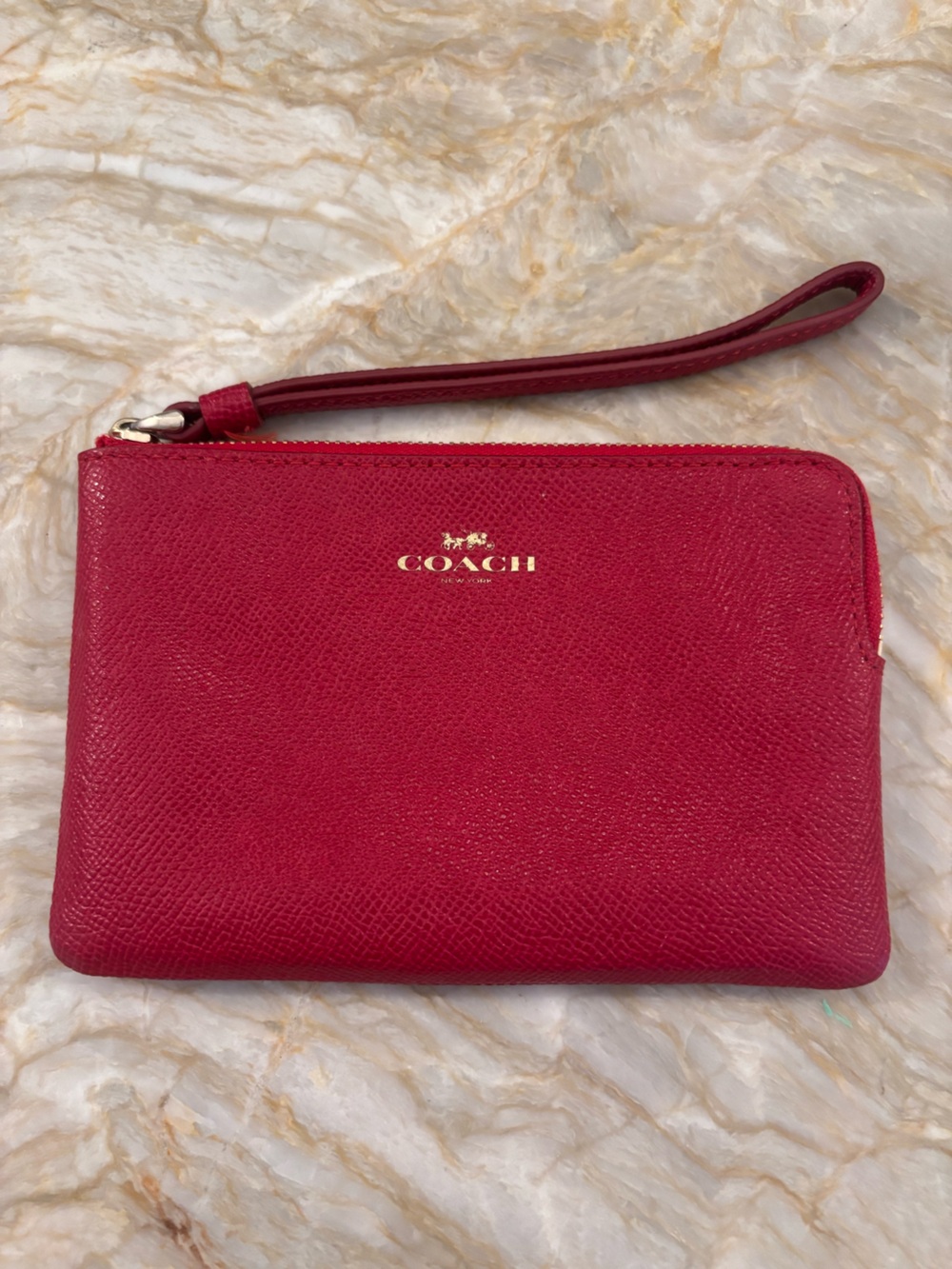 COACH Wristlet with Gold Logo